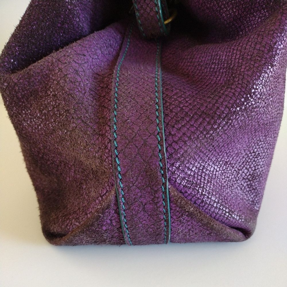 Liebeskind Berlin Metallic Purple Leather Convertible Bag Large - Picture 15 of 16